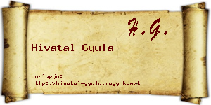 Hivatal Gyula névjegykártya